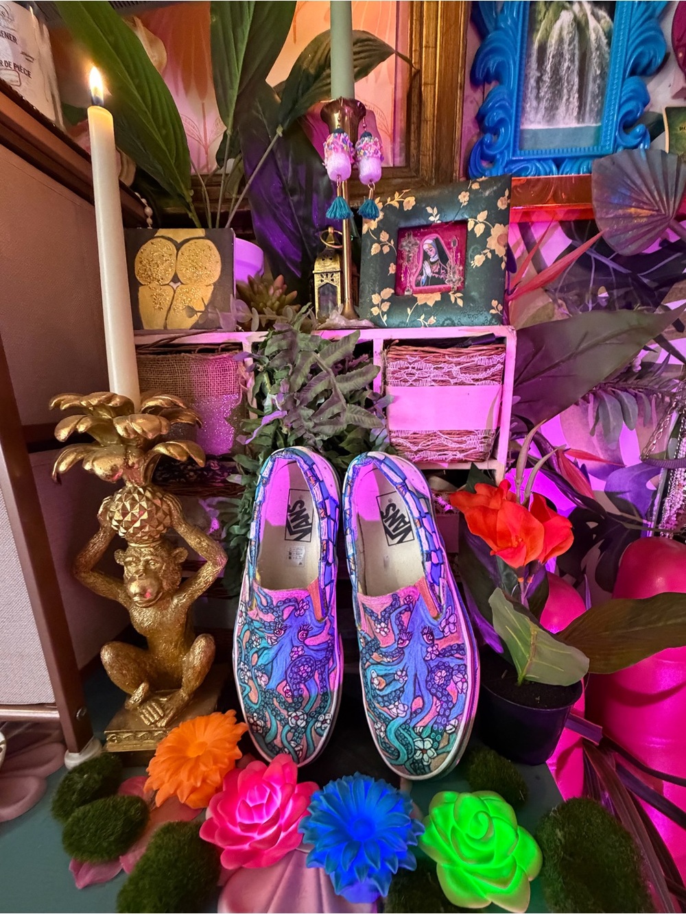 Vans Slip-On Sneakers with Hand-Drawn Octopus Art by Swhitey - Picture 4 of 12